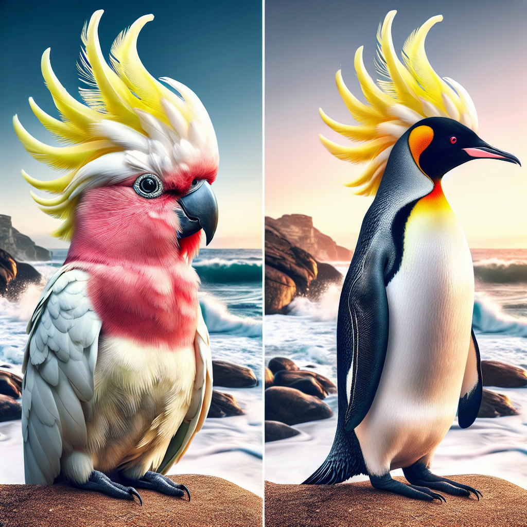 Cockapenguin, an AI-generated hybrid of Cockatoo and Penguin