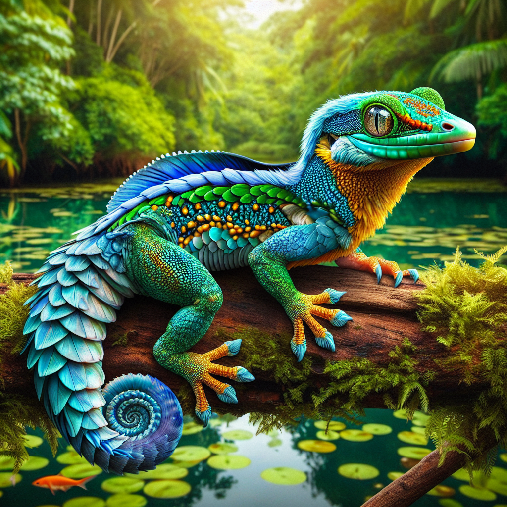 Geckisher, an AI-generated hybrid of Gecko and Kingfisher