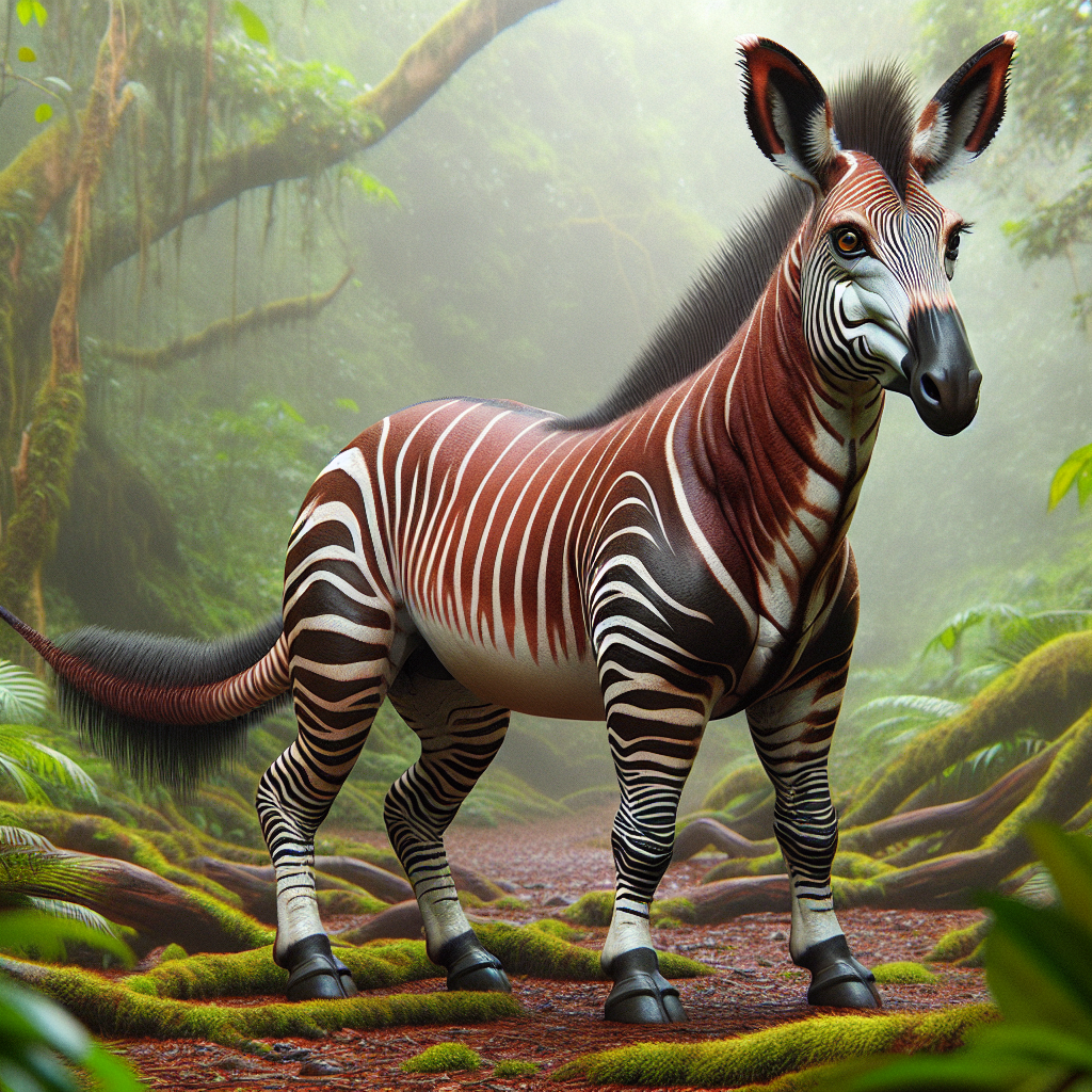 Zebrapi, an AI-generated hybrid of Zebra and Okapi