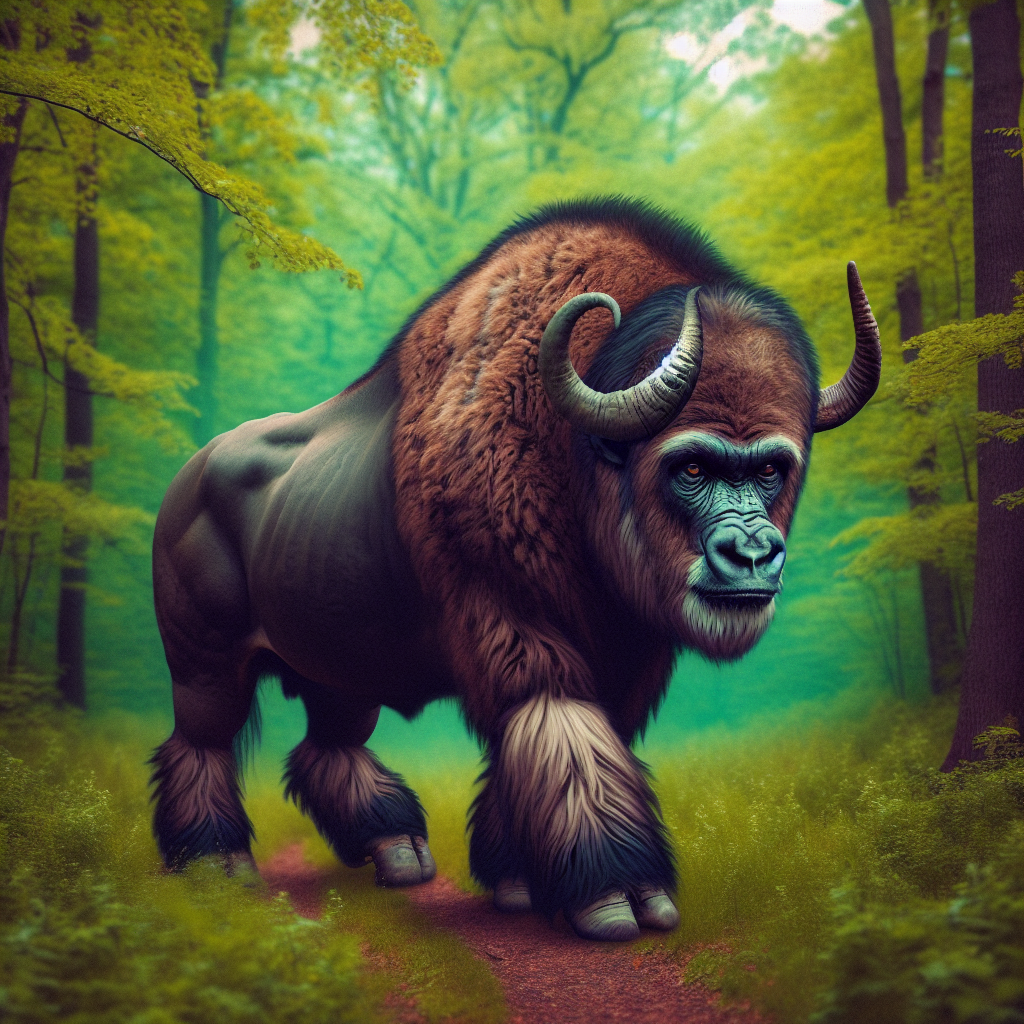 Gorillison, an AI-generated hybrid of Bison and Gorilla