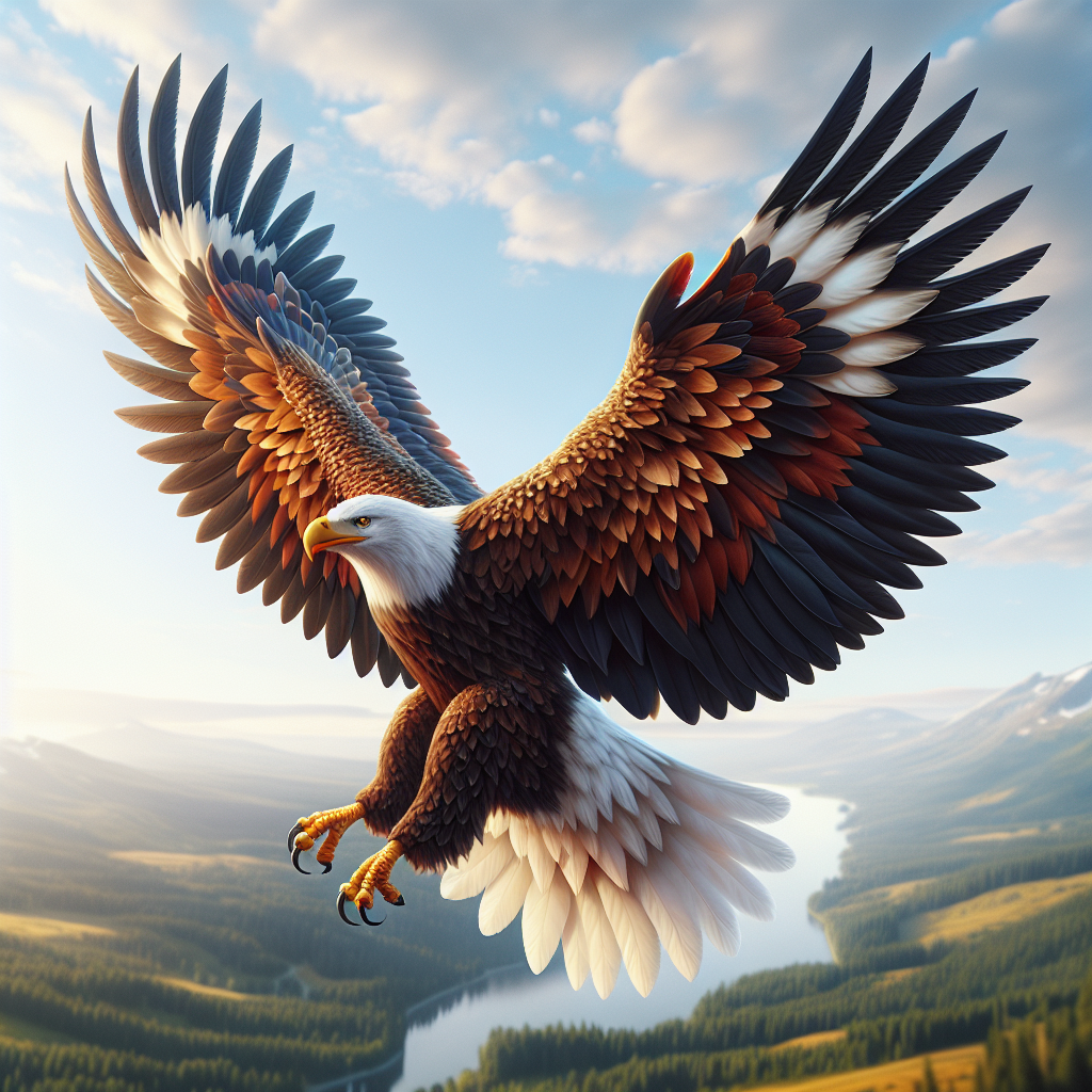 Baldagle, an AI-generated hybrid of Bald Eagle and Eagle