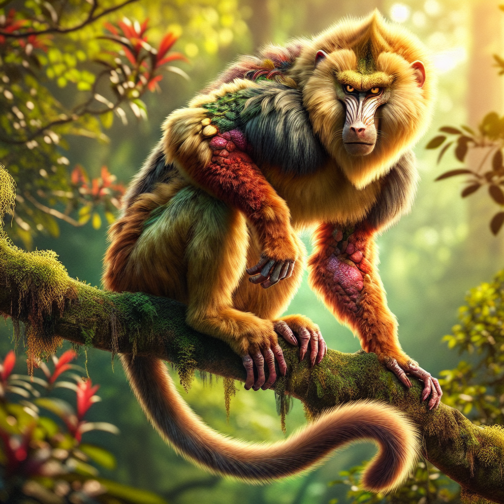 Monkaboon, an AI-generated hybrid of Monkey and Baboon