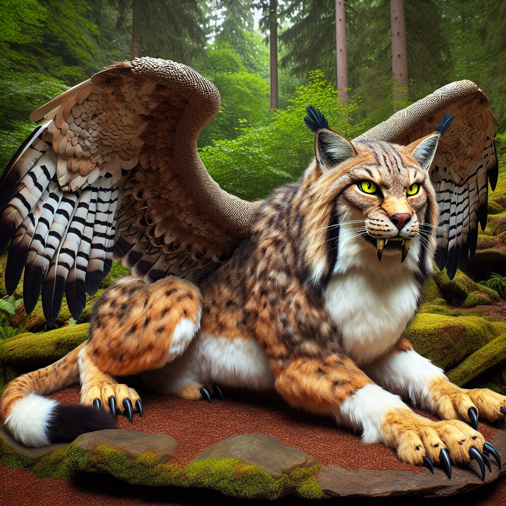 Eagocat, an AI-generated hybrid of Bald Eagle and Bobcat
