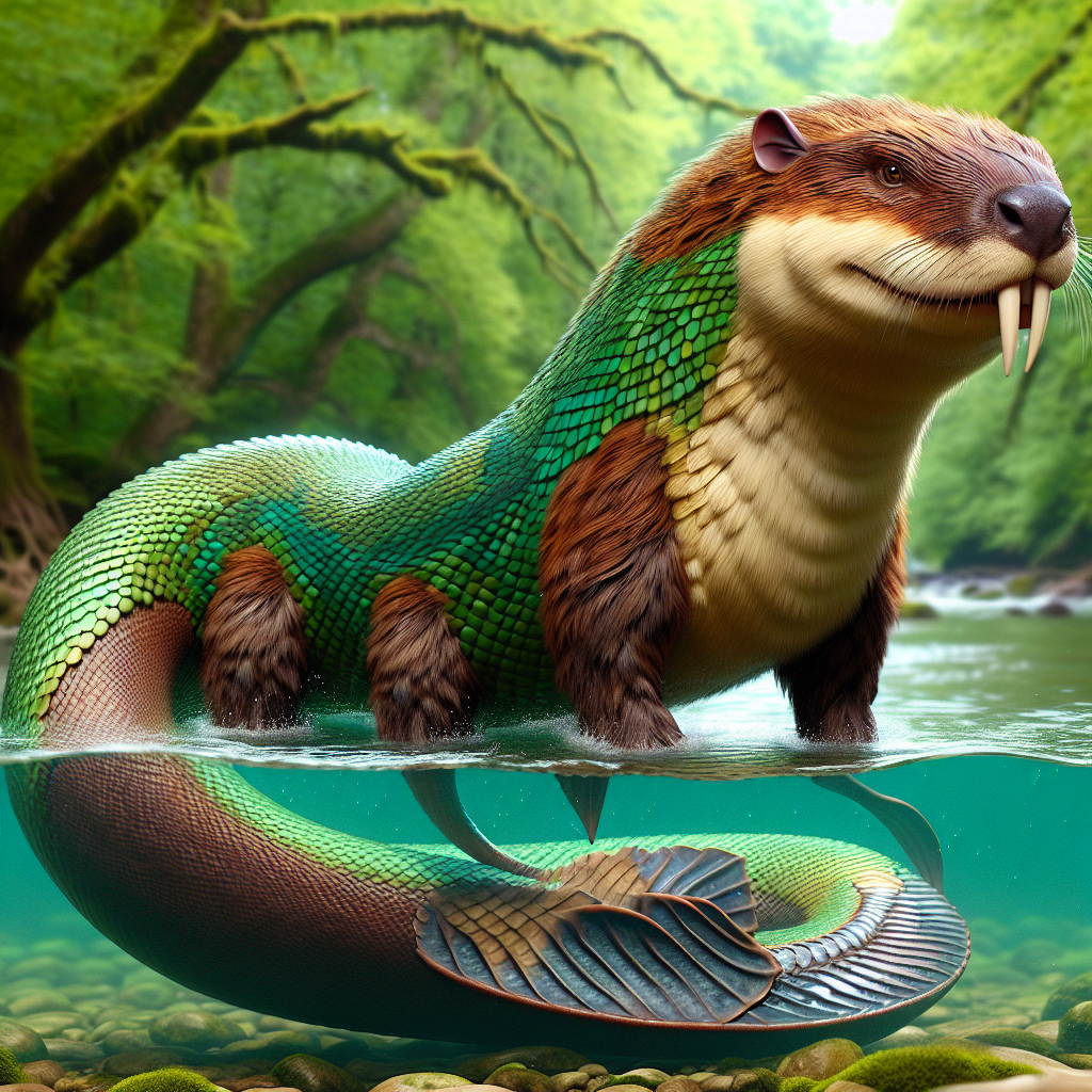 Snaver, an AI-generated hybrid of Snake and Beaver