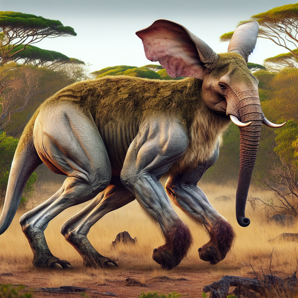 Kangolphant, an AI-generated hybrid of Kangaroo and Elephant