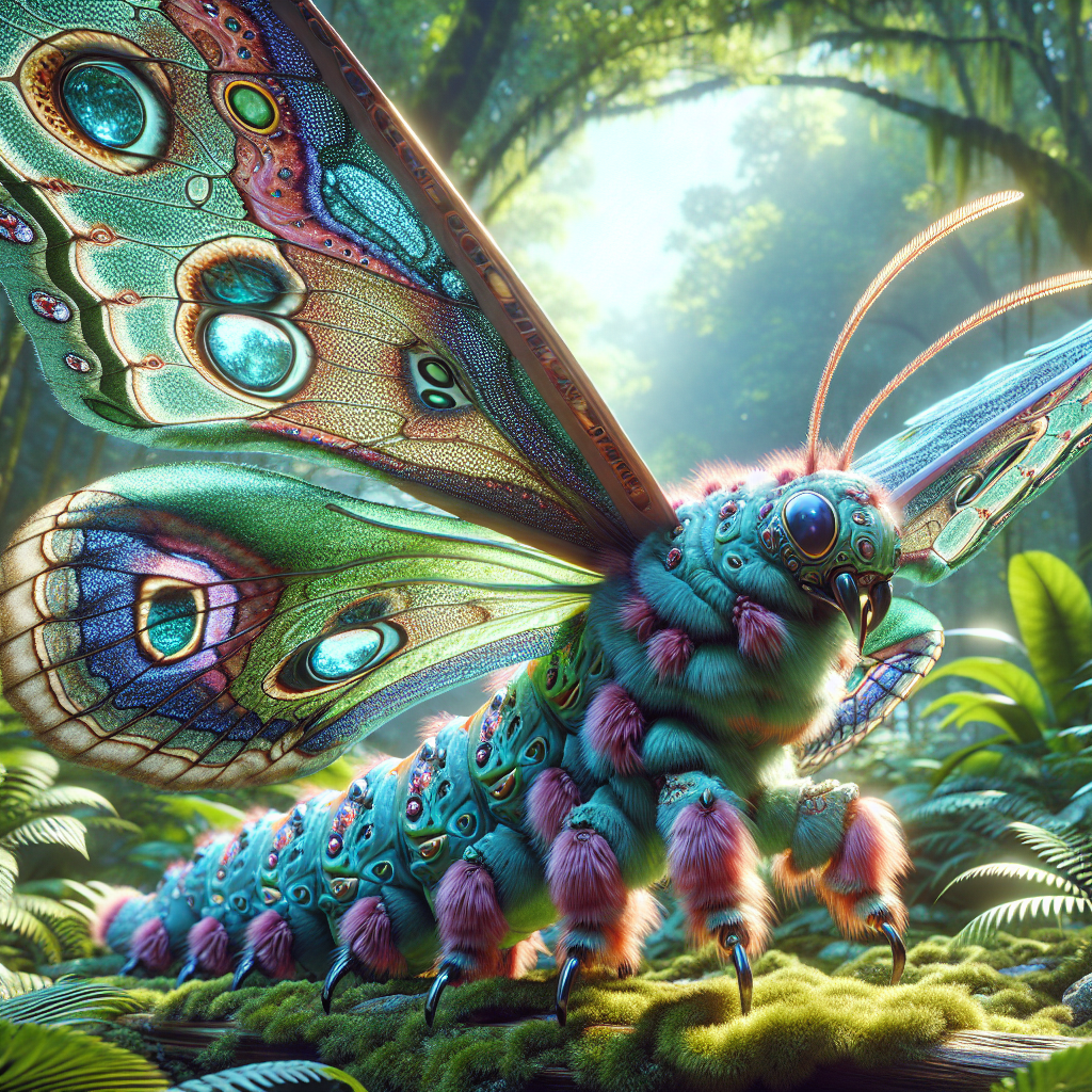 Caterfly, an AI-generated hybrid of Caterpillar and Butterfly