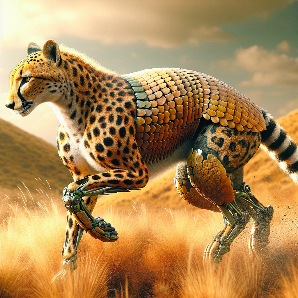Cheetadillo, an AI-generated hybrid of Cheetah and Armadillo