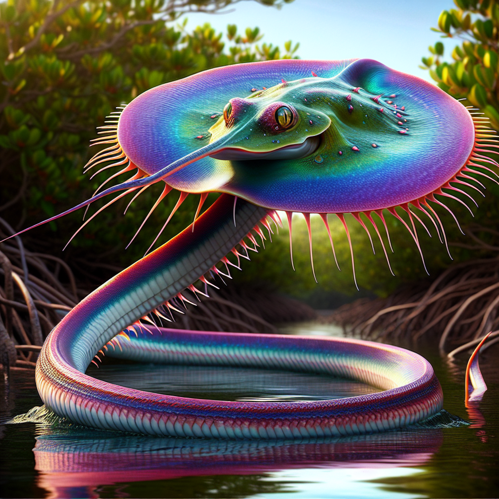 StingSnake, an AI-generated hybrid of Sting Ray and Snake