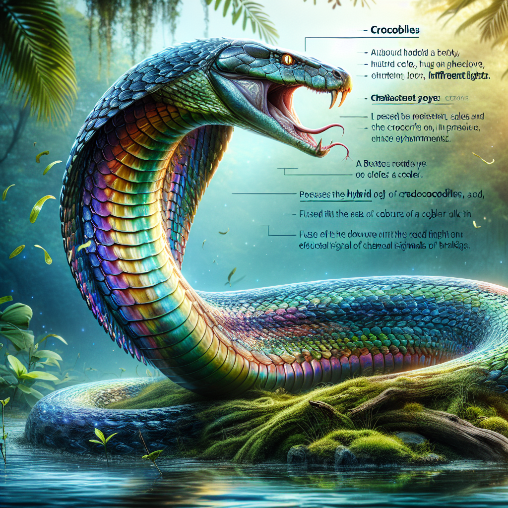Crocobra, an AI-generated hybrid of Cobra and Crocodile
