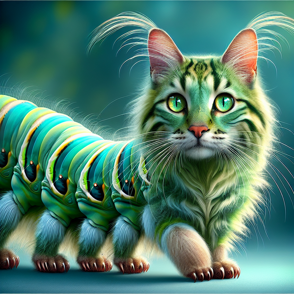 Catercat, an AI-generated hybrid of Caterpillar and Cat