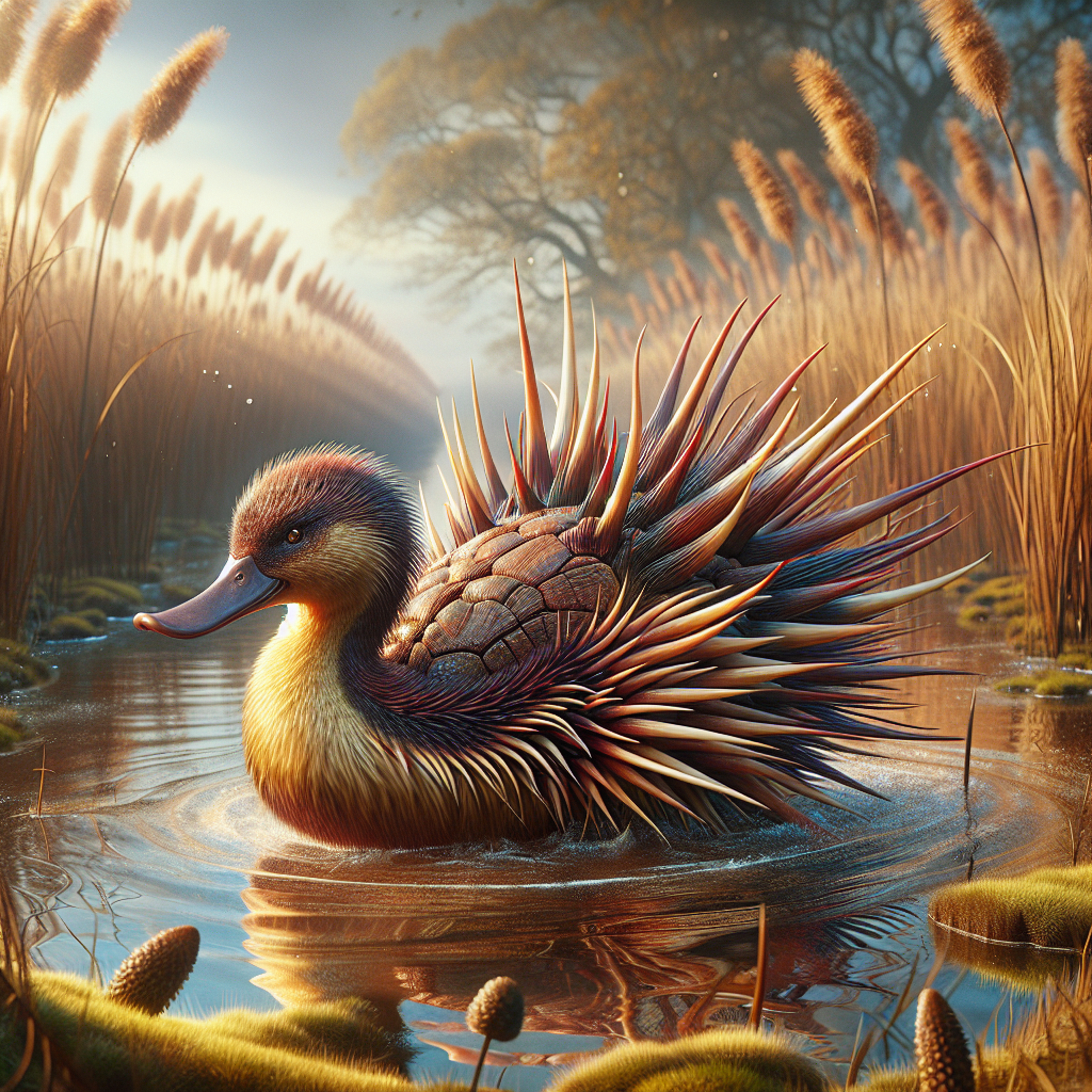 Duckidna, an AI-generated hybrid of Duck and Echidna