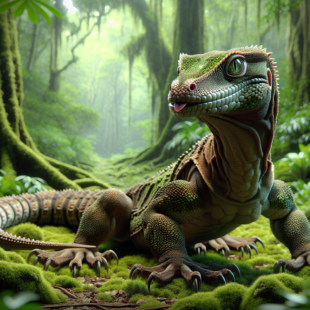 Geckodo Dragon, an AI-generated hybrid of Gecko and Komodo Dragon