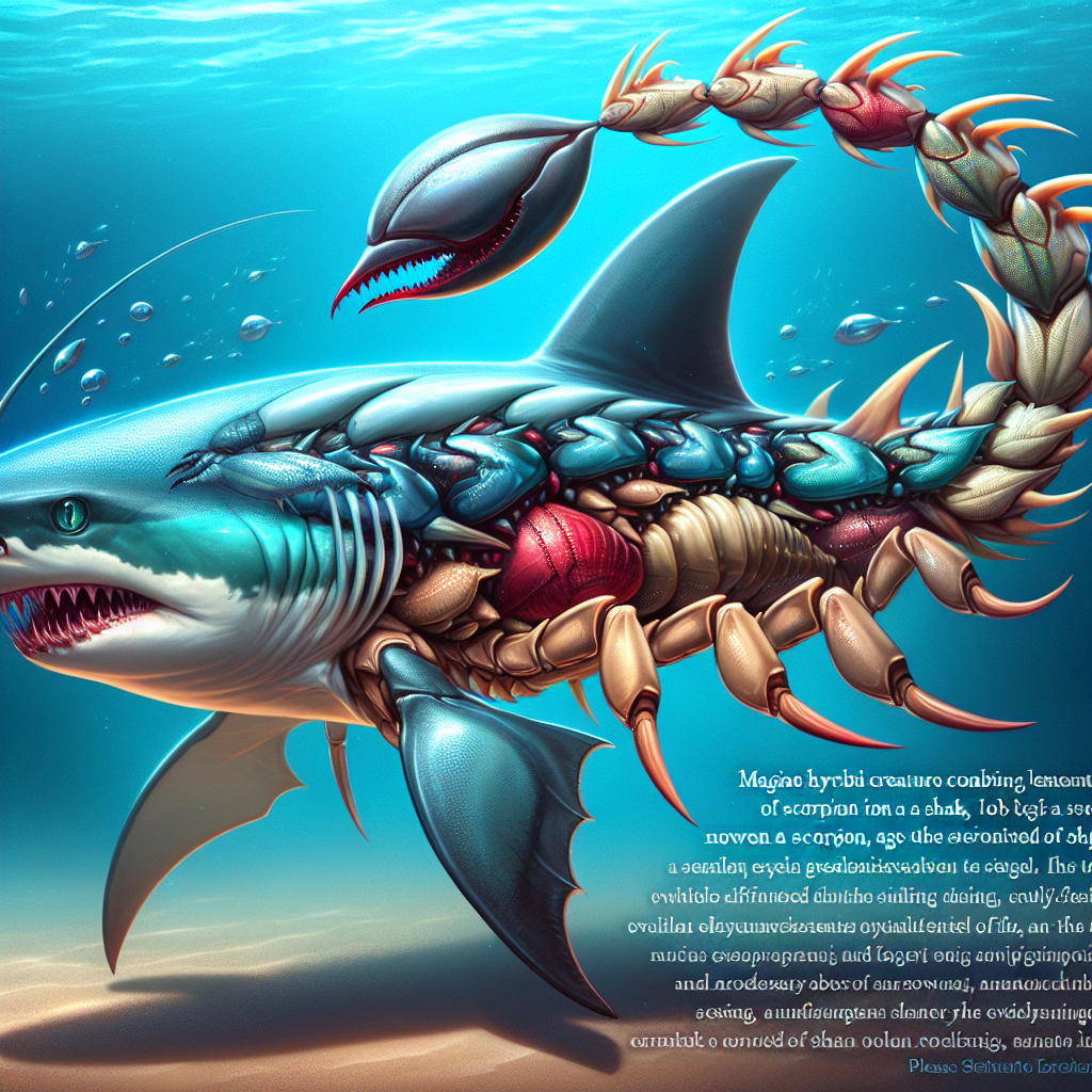 Scorparkin, an AI-generated hybrid of Scorpion and Shark