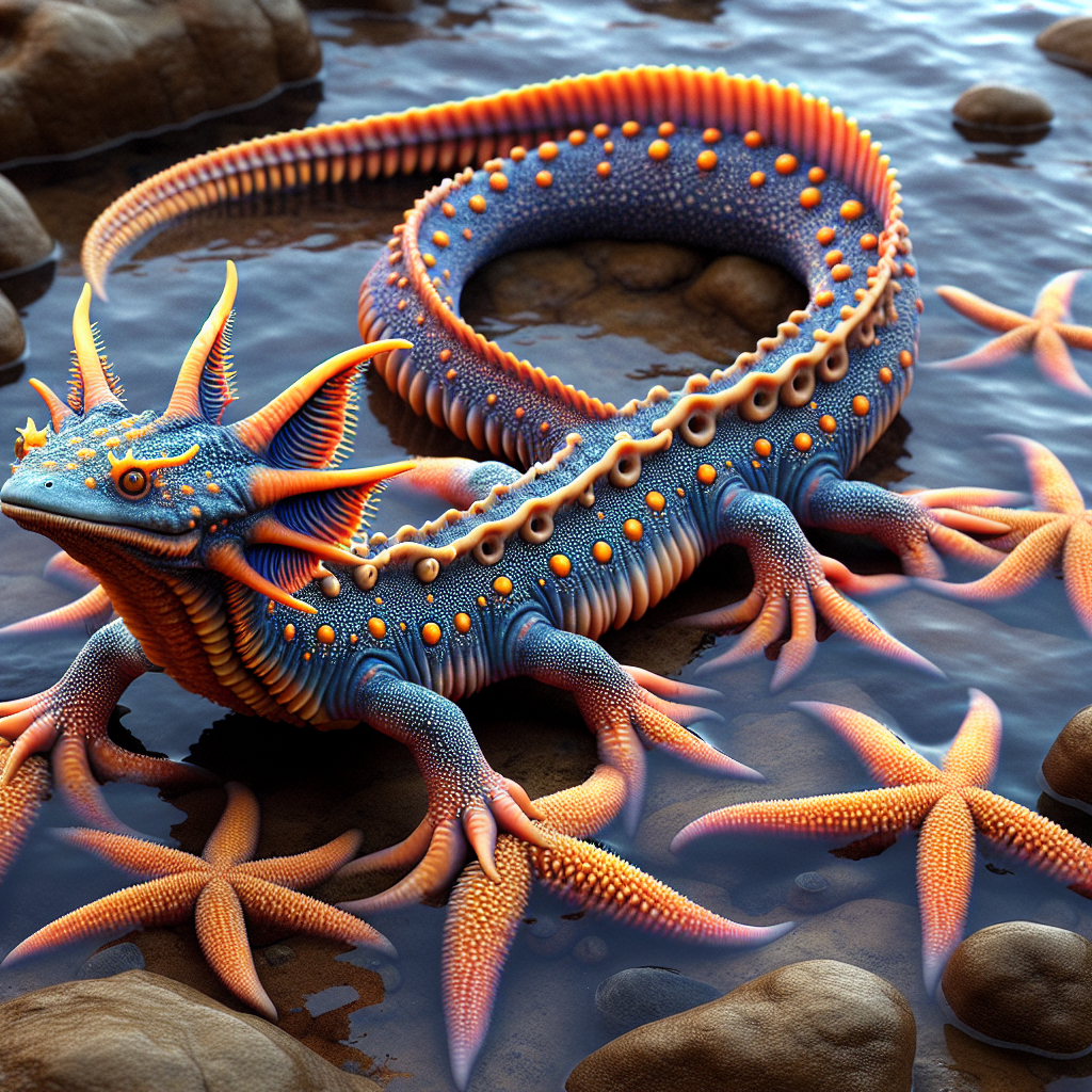 Salafish, an AI-generated hybrid of Salamander and Starfish
