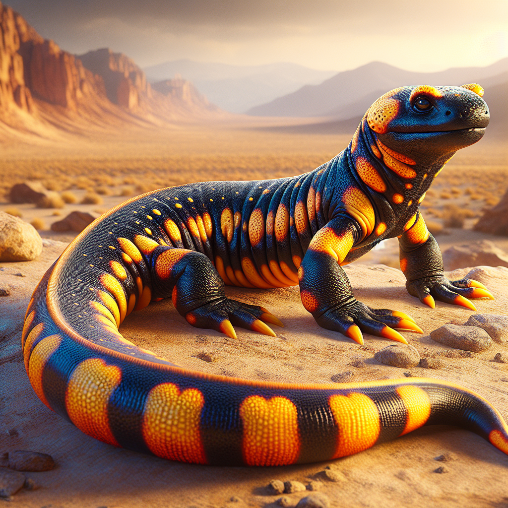 SaliGila, an AI-generated hybrid of Salamander and Gila monster