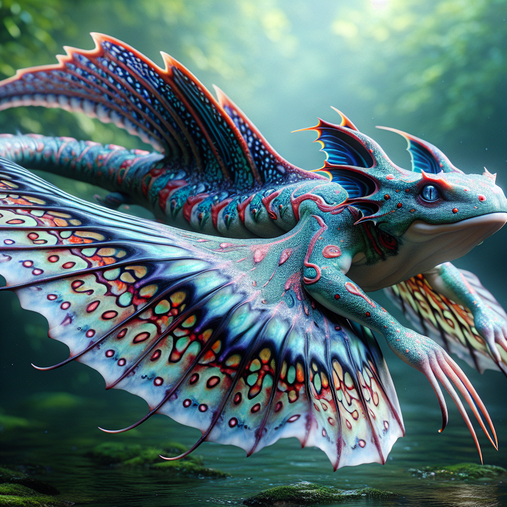 Stingamander, an AI-generated hybrid of Sting Ray and Salamander