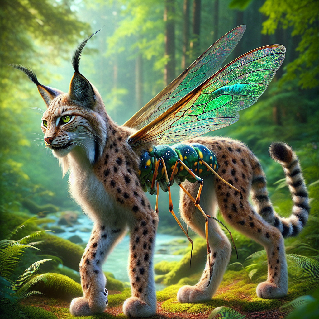 Lynqito, an AI-generated hybrid of Lynx and mosquito