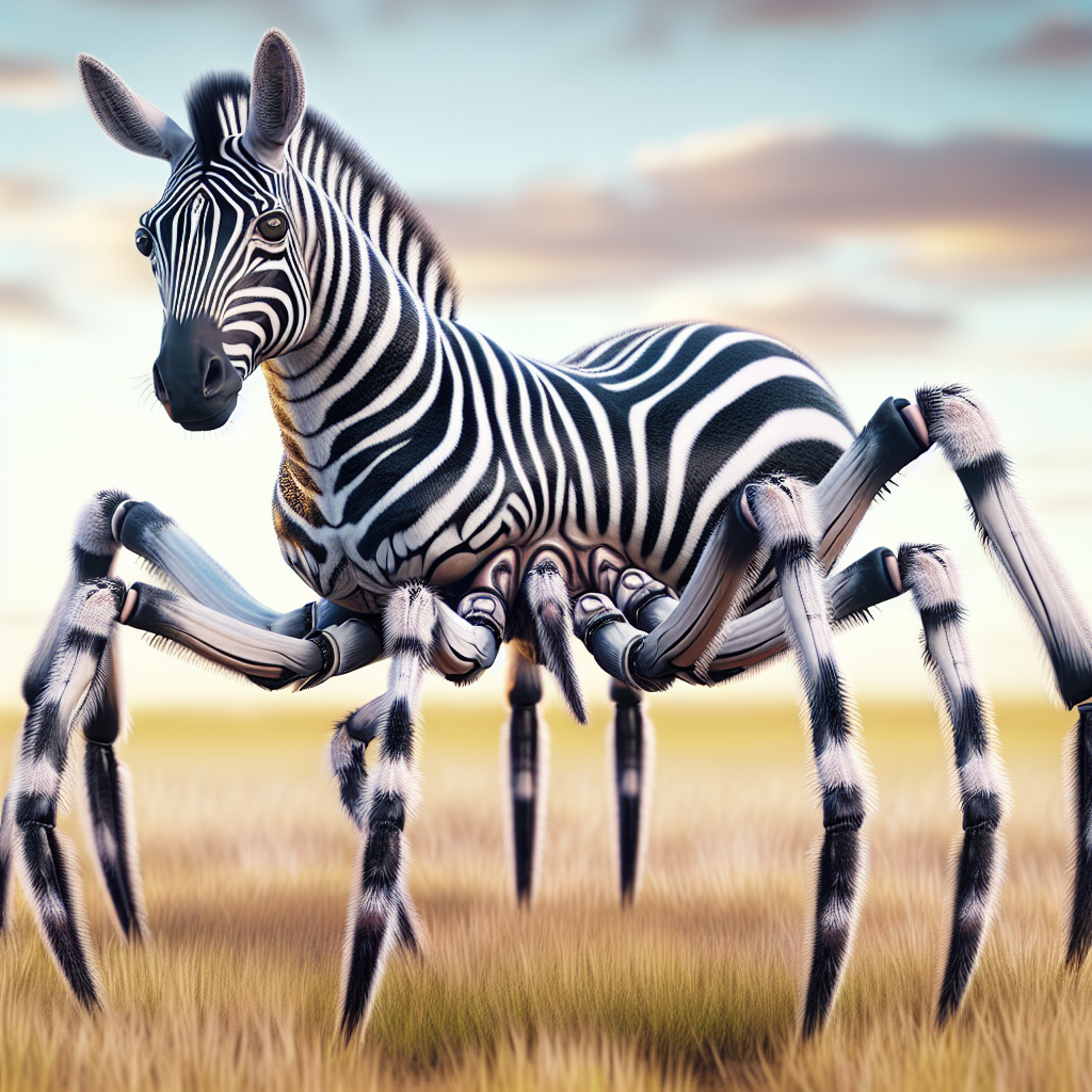 Zebrapider, an AI-generated hybrid of Zebra and Spider