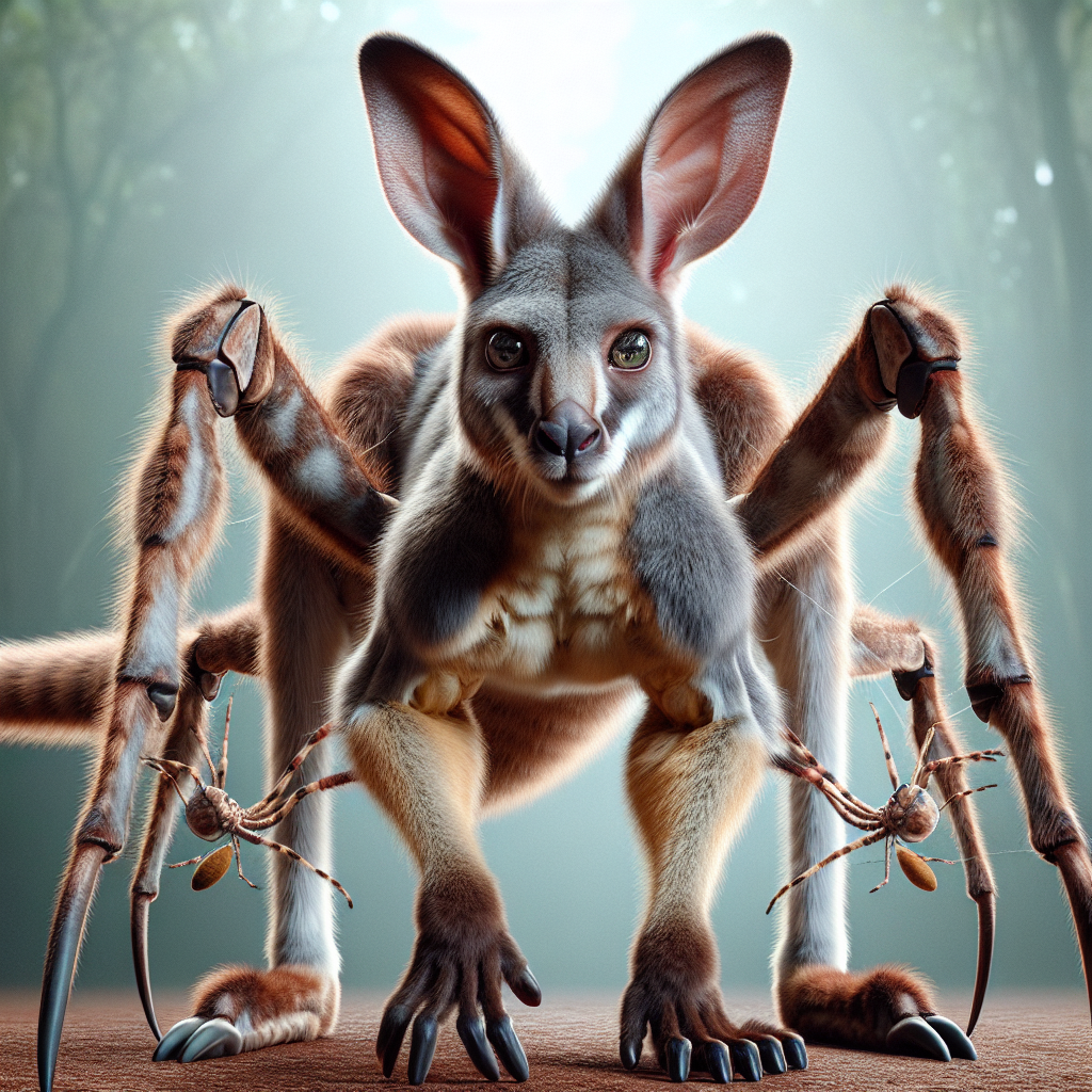 Wallabyder, an AI-generated hybrid of Wallaby and Spider