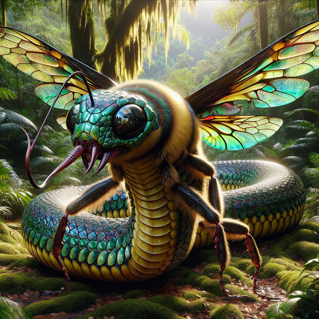 Bumcobra, an AI-generated hybrid of Bumblebee and Cobra