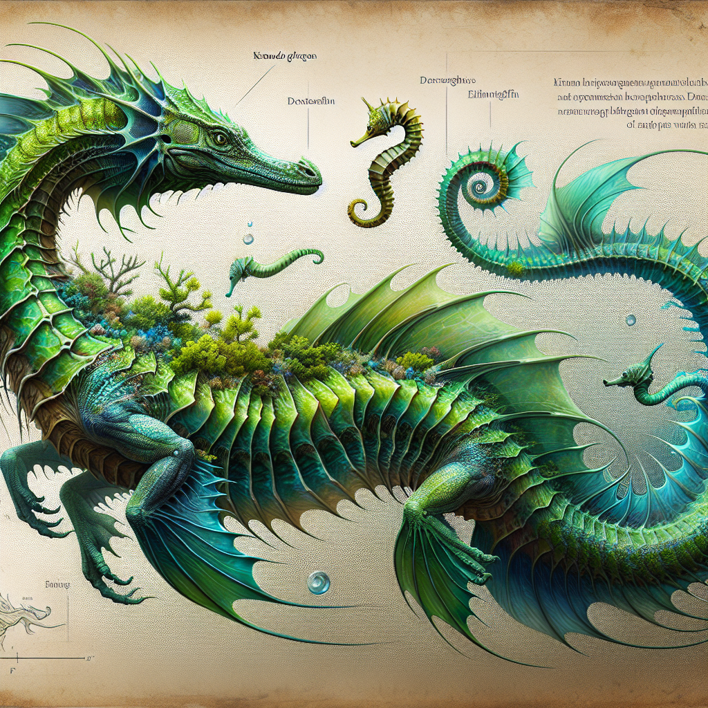 Komorse, an AI-generated hybrid of Komodo Dragon and Seahorse
