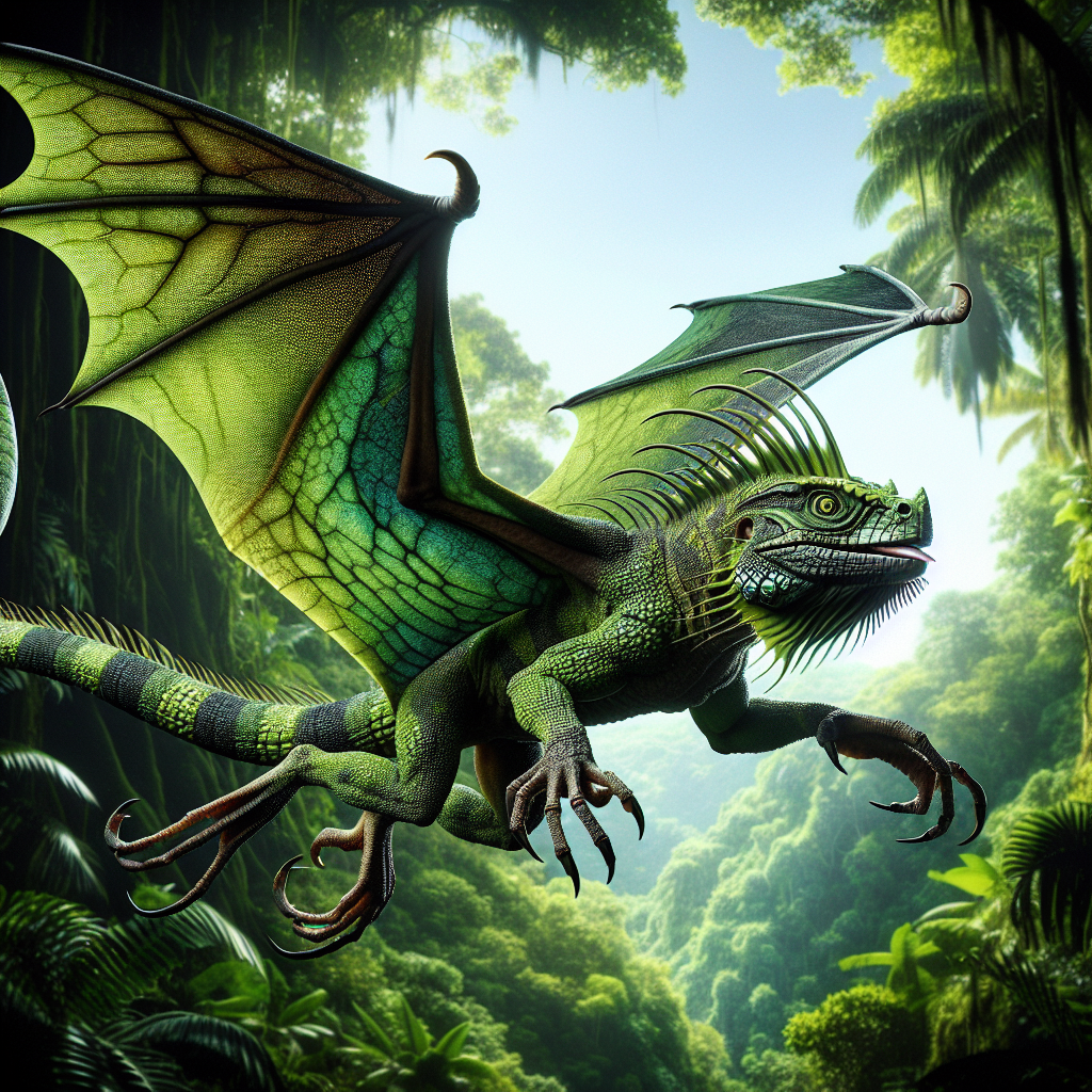 Iguabat, an AI-generated hybrid of Iguana and Bat