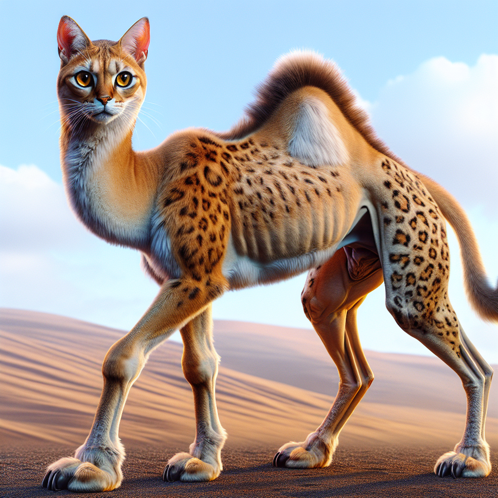 Camecat, an AI-generated hybrid of Camel and Cat