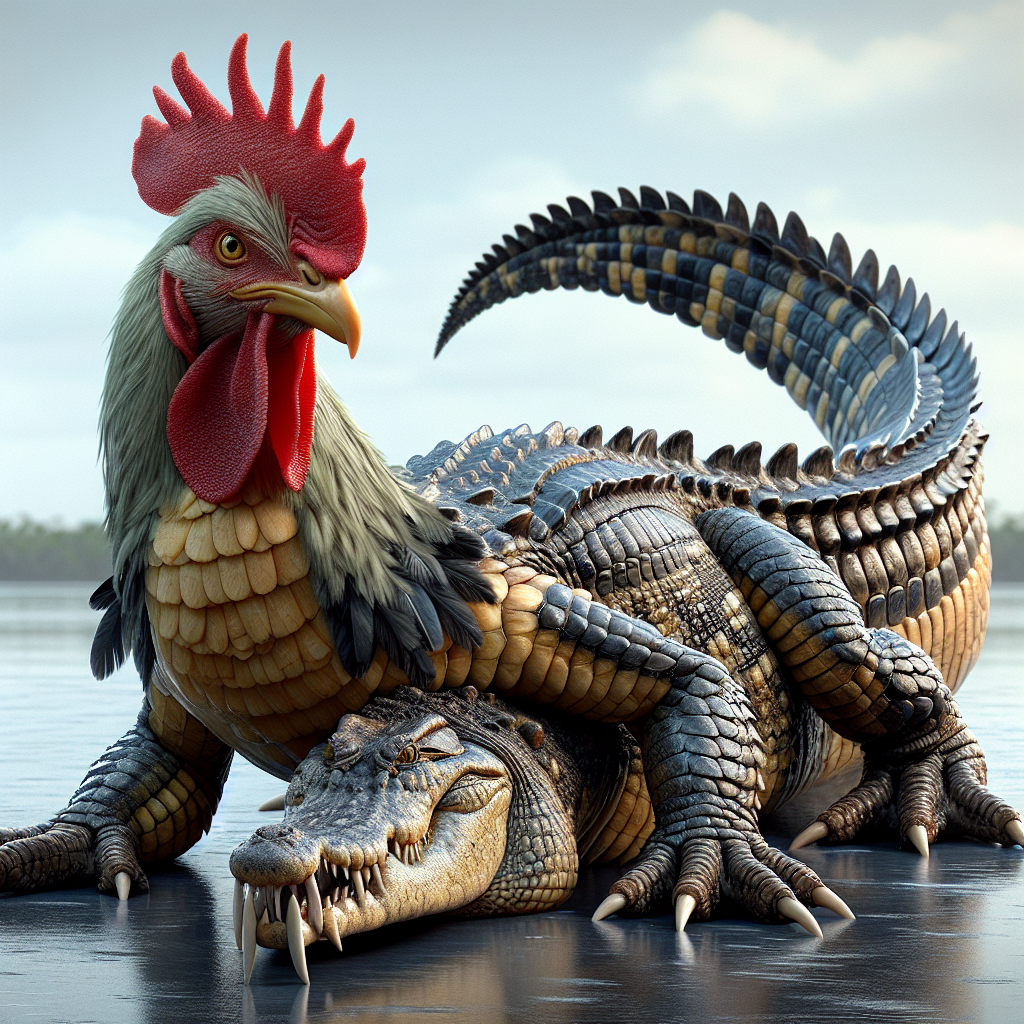Chrocodile, an AI-generated hybrid of Chicken and Crocodile