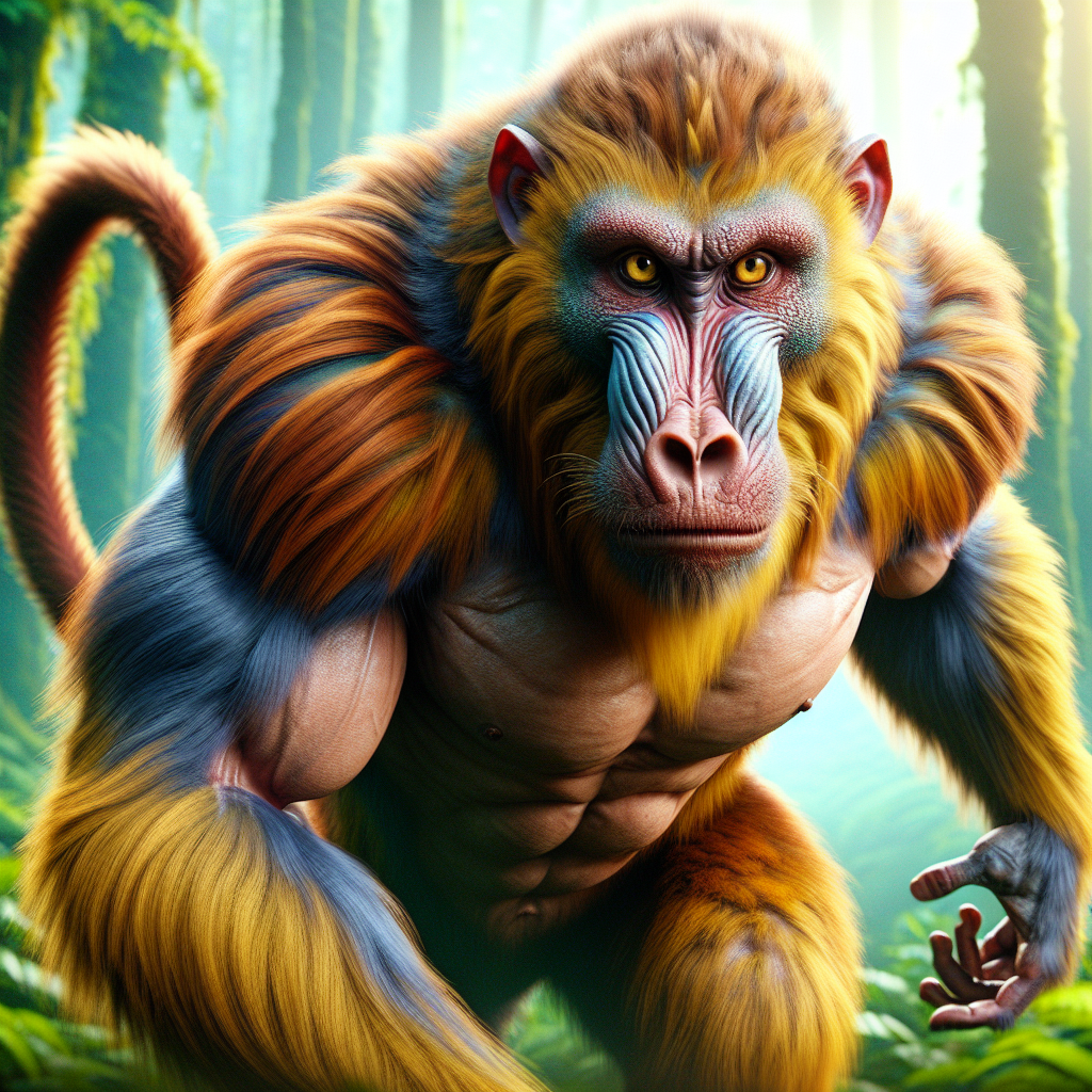 Baboopanzee, an AI-generated hybrid of Baboon and Chimpanzee
