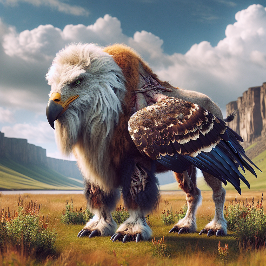 Biseagle, an AI-generated hybrid of Bison and Bald Eagle