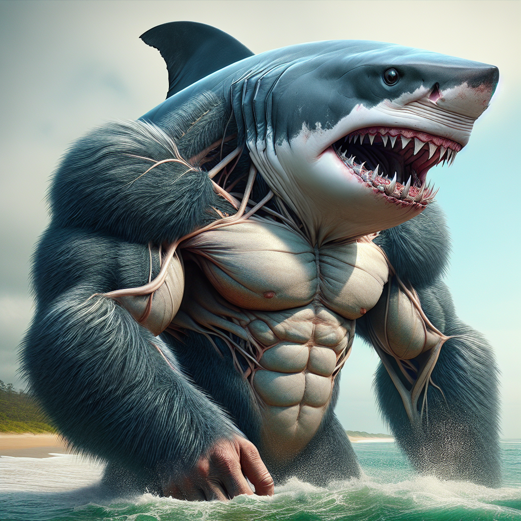 Gorilla Shark, an AI-generated hybrid of Gorilla and great white shark