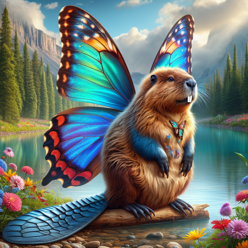 Beafly, an AI-generated hybrid of Beaver and Butterfly
