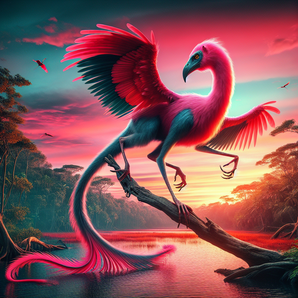 Flamunkey, an AI-generated hybrid of Monkey and Flamingo