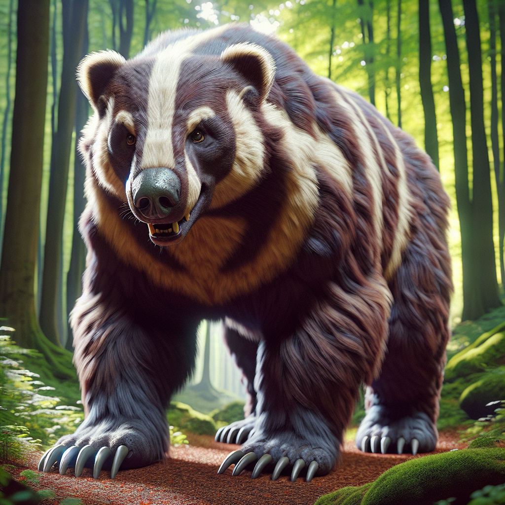 Bearbadger, an AI-generated hybrid of Bear and Badger