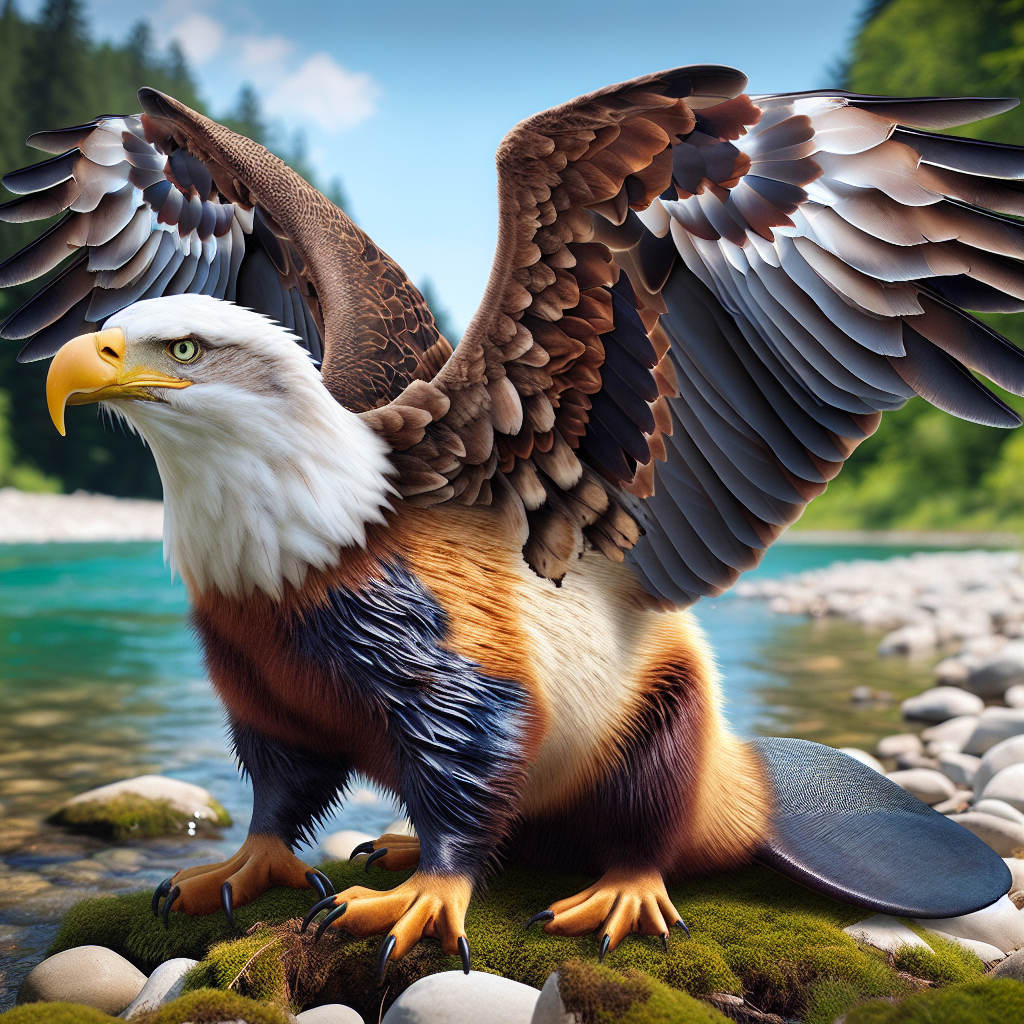 Beavagle, an AI-generated hybrid of Bald Eagle and Beaver