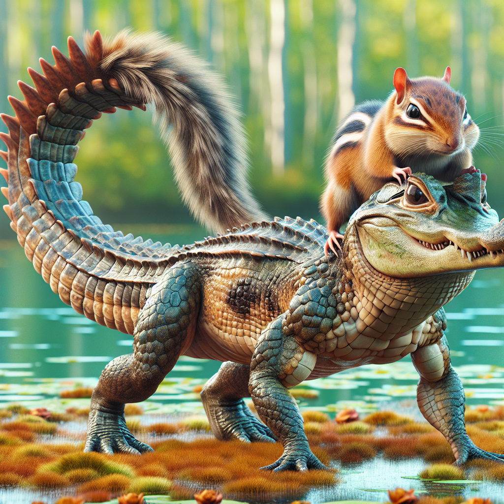 Alligermunk, an AI-generated hybrid of Alligator and Chipmunk