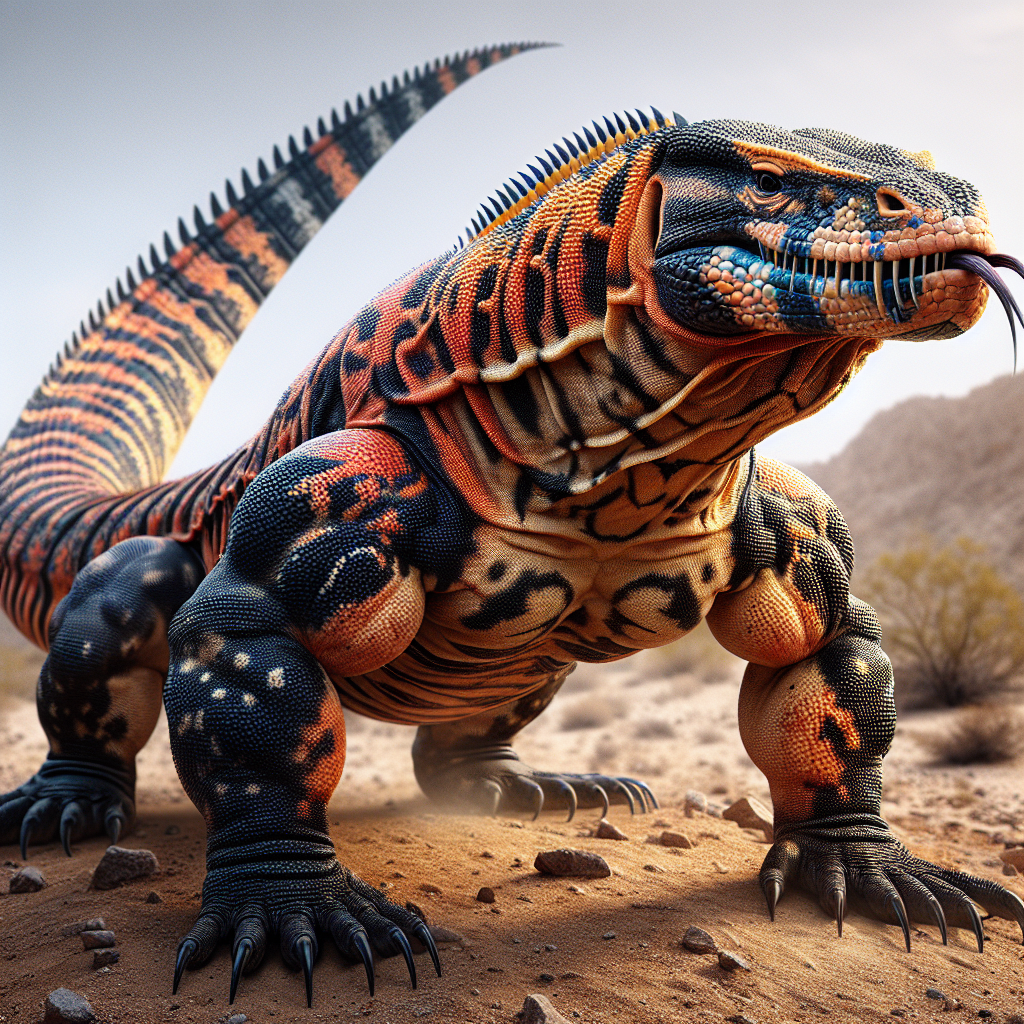 Gila Dragon, an AI-generated hybrid of Gila monster and Komodo Dragon
