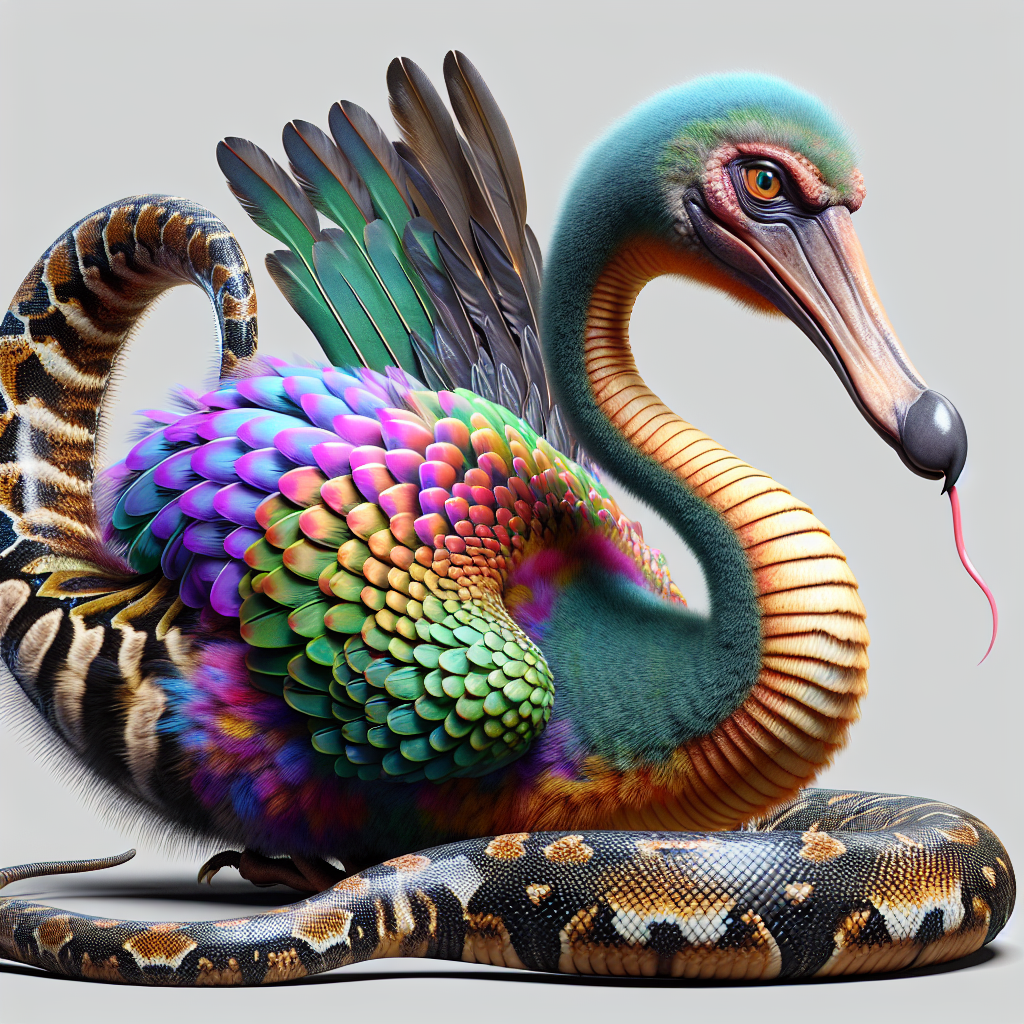 DodoCobra, an AI-generated hybrid of Dodo and Cobra