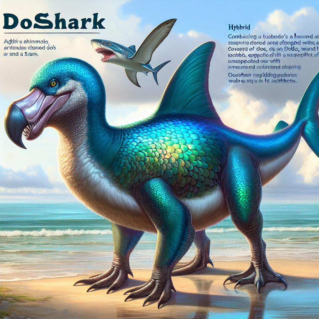 Doshark, an AI-generated hybrid of Dodo and Shark
