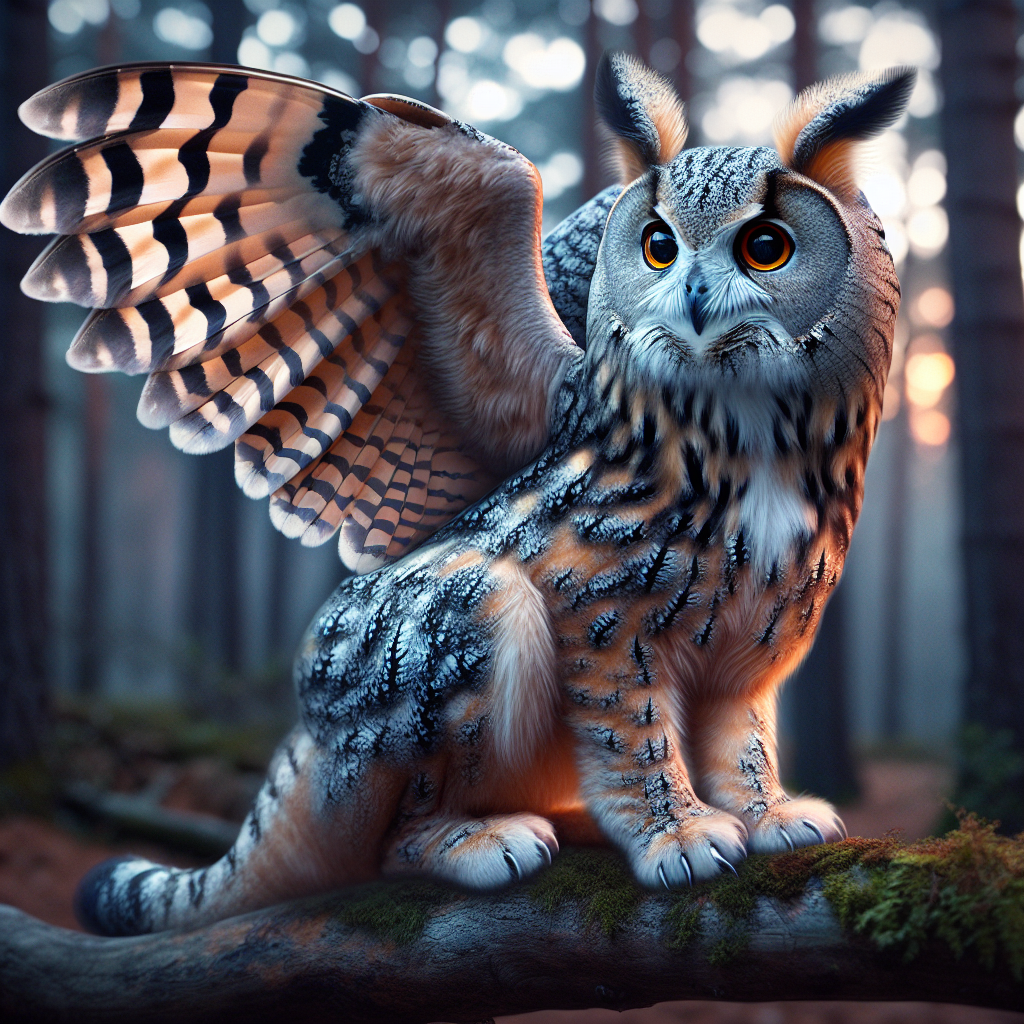 Owlcat, an AI-generated hybrid of Owl and Cat