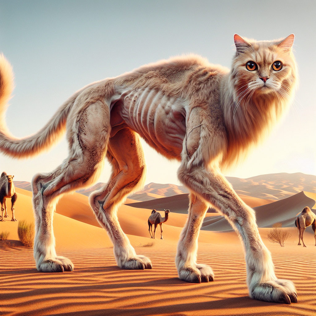 Cattamel, an AI-generated hybrid of Cat and Camel