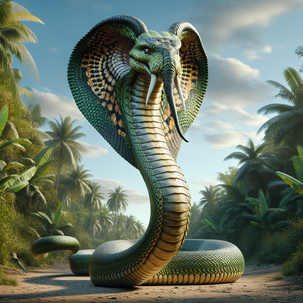Cobraphant, an AI-generated hybrid of Cobra and Elephant