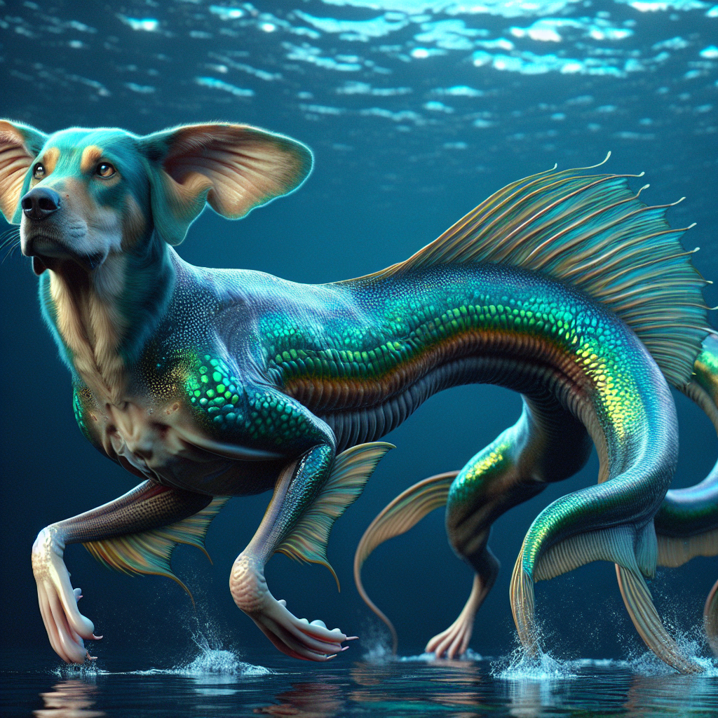 Eelhound, an AI-generated hybrid of Eel and dog
