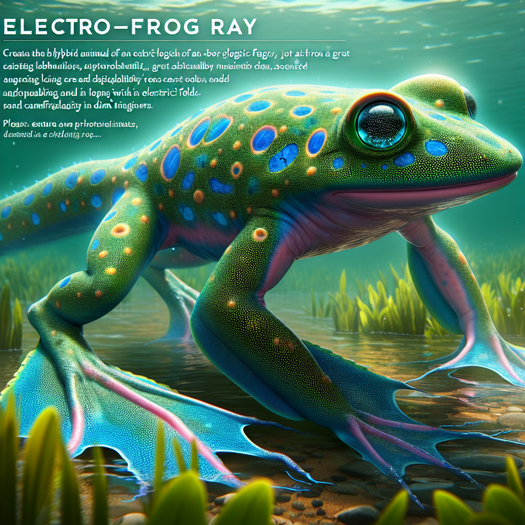 ElectroFrog Ray, an AI-generated hybrid of Electric Ray and Frog