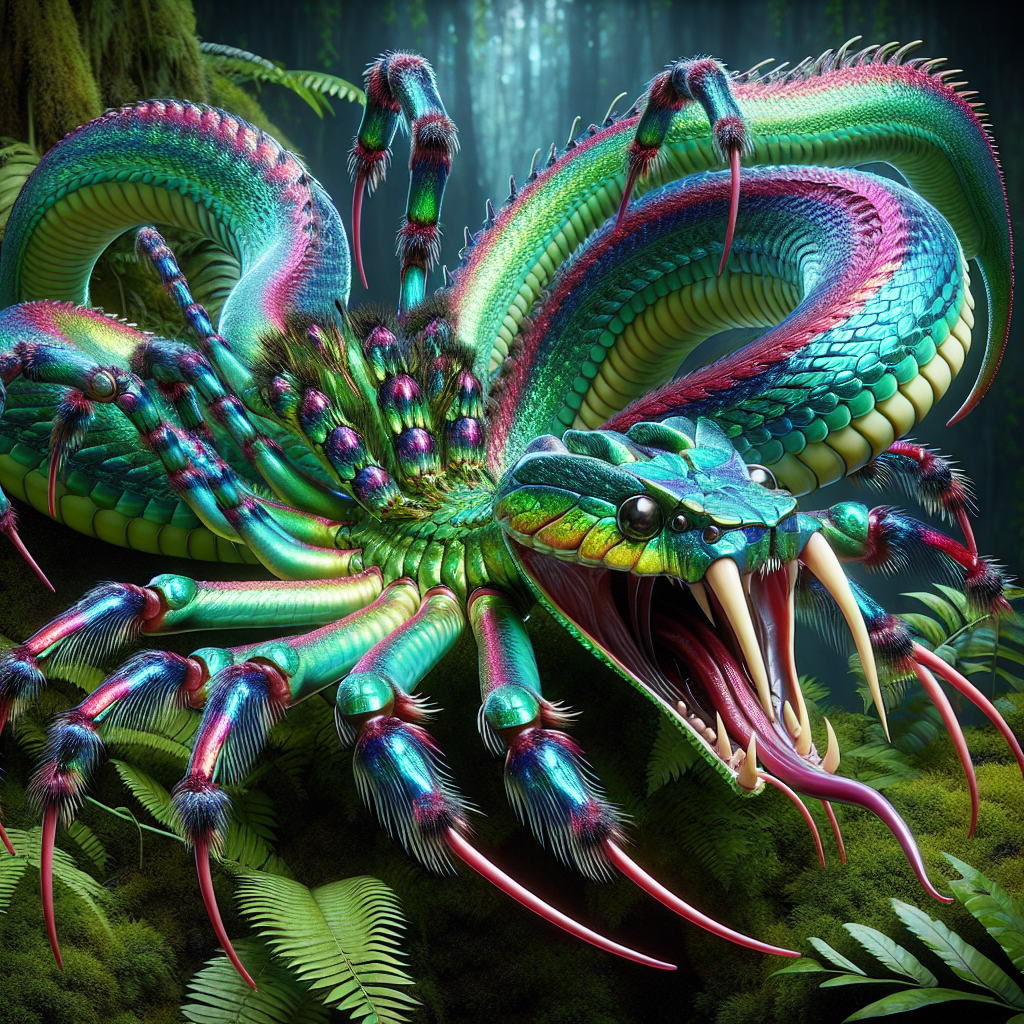 Serpider, an AI-generated hybrid of Snake and Spider