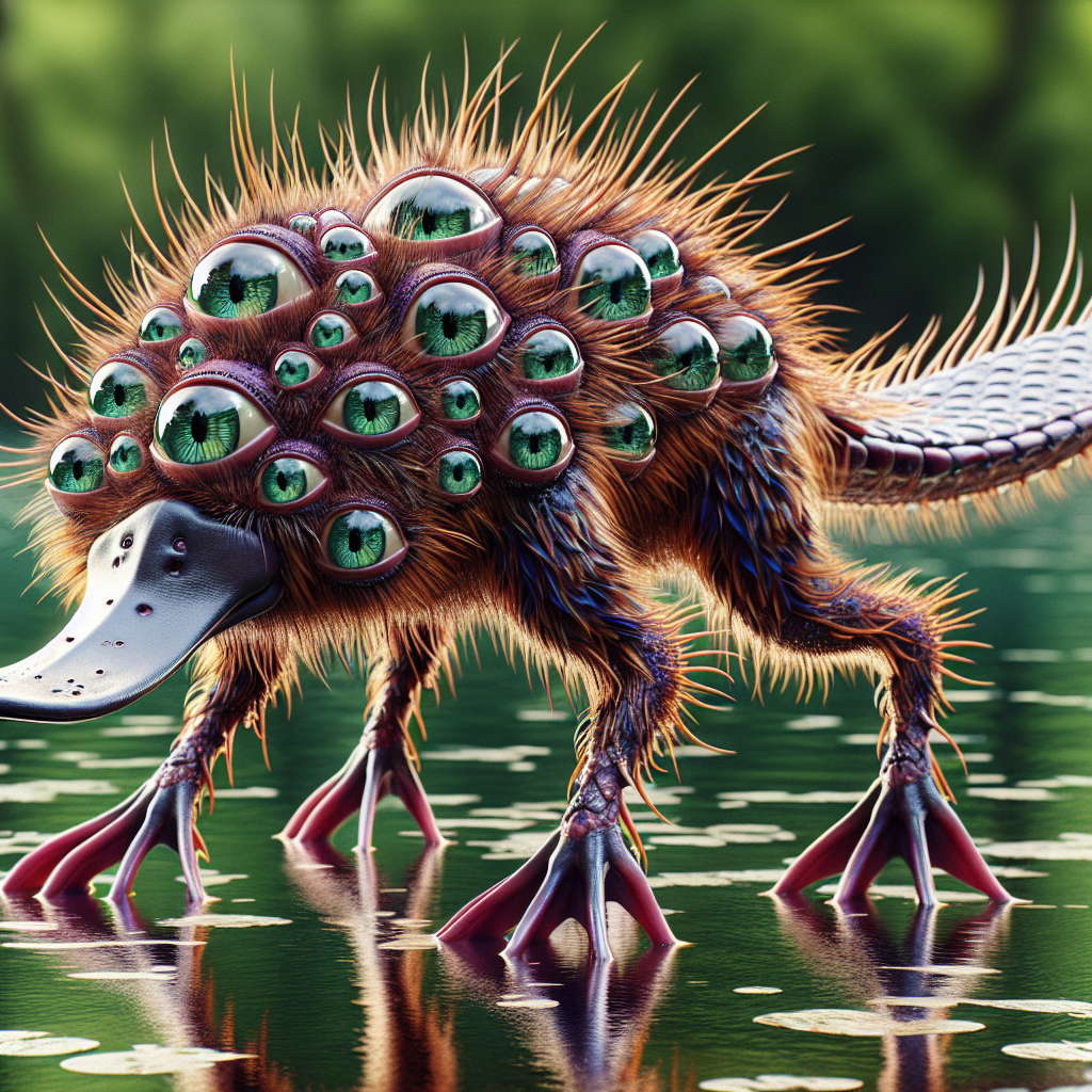 Spydapus, an AI-generated hybrid of Spider and Platypus