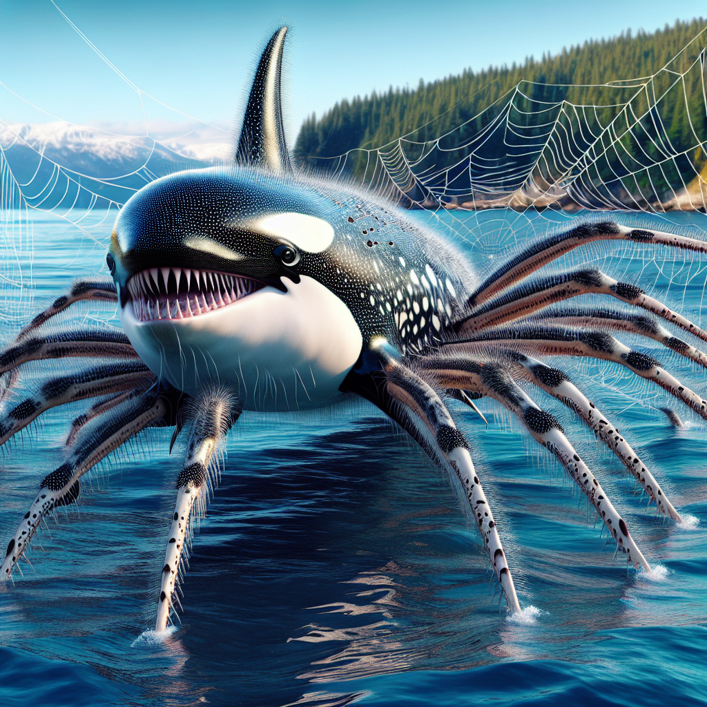 Orcaspider, an AI-generated hybrid of orca and Spider
