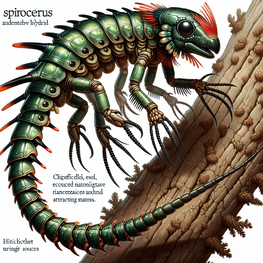 Spirocerus, an AI-generated hybrid of Spider and Woodpecker