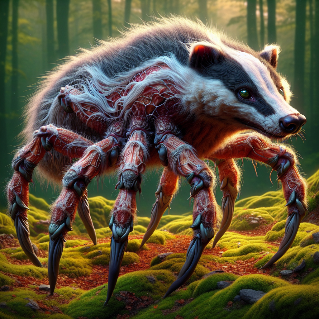 Badger Spider, an AI-generated hybrid of Badger and Spider