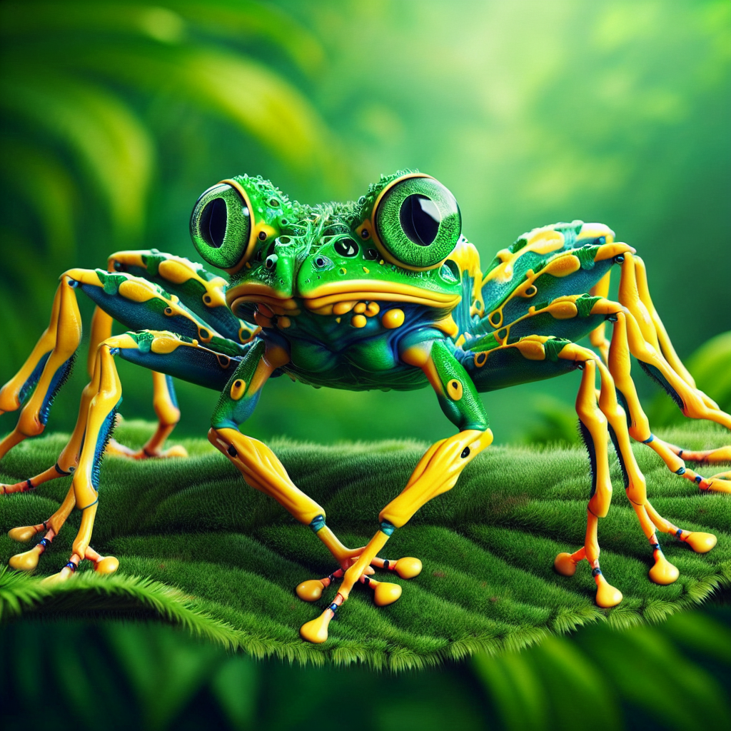 Frogider, an AI-generated hybrid of Spider and Frog